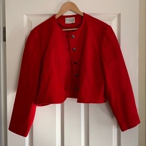 Cropped Pendleton wool coat